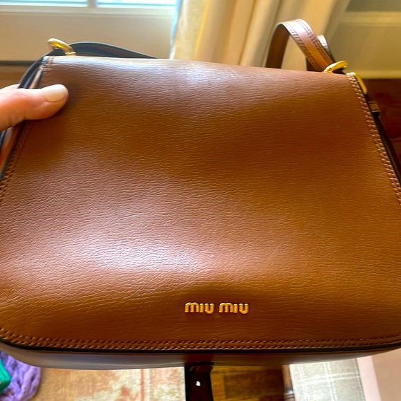 EUC Miu Miu calfakin saddle bag brown - Picture 13 of 13